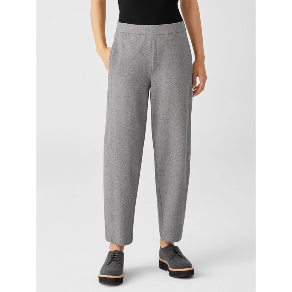 Eileen Fisher Organic Cotton Melange Crepe Lantern Pant L